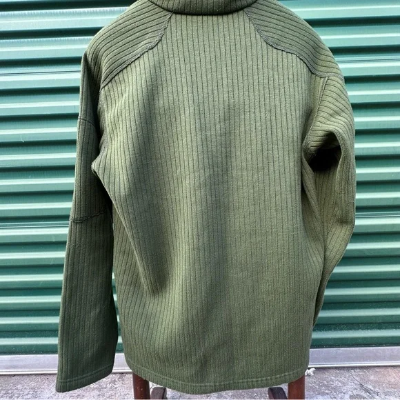 Columbia Olive 1/4 Zip Sweater Workwear Gorpcore Outdoor Hiking Long Sleeve - Picture 9 of 9